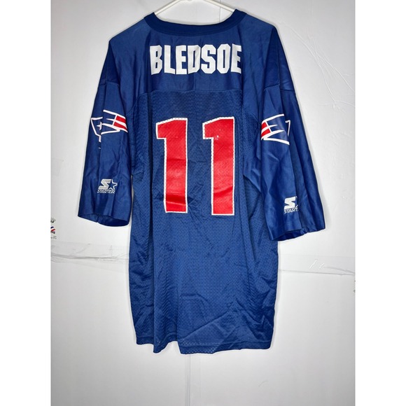 Vintage Starter New England Patriots Drew Bledsoe 11 Jersey Blue Mens XL 52